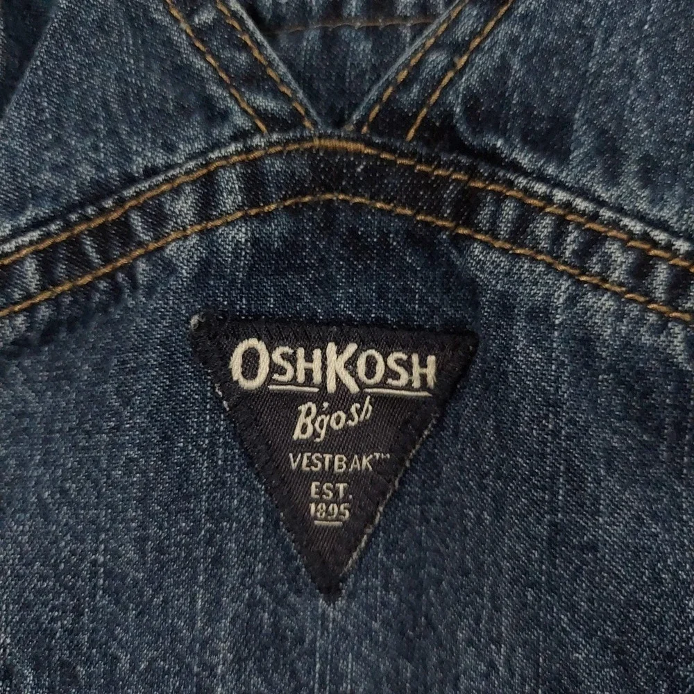 OshKosh B'gosh Overalls Kids 5T Blue Denim VESTBAK Logo Pockets Casual Play